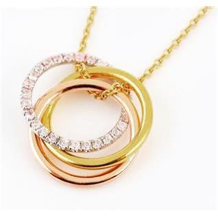 Pendente Multicolor Fluttuante Con 2 Carati E Vero Diamanti Taglio Rotondo In Oro Bianco 14K