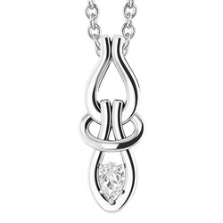 Pendente Solitario Con Naturale Diamante Taglio Pera Da 1 Carato In Oro Bianco 14K