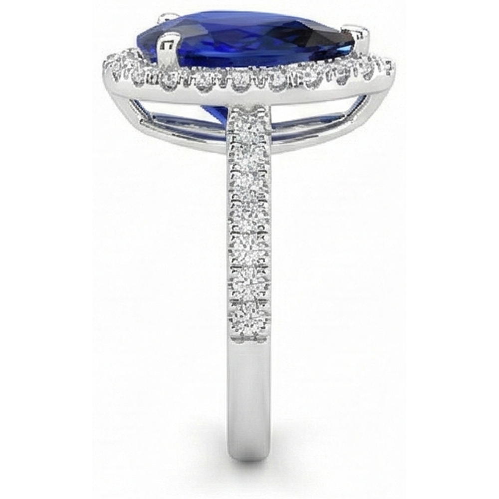 vero round diamante 5carati anello vista di profilo