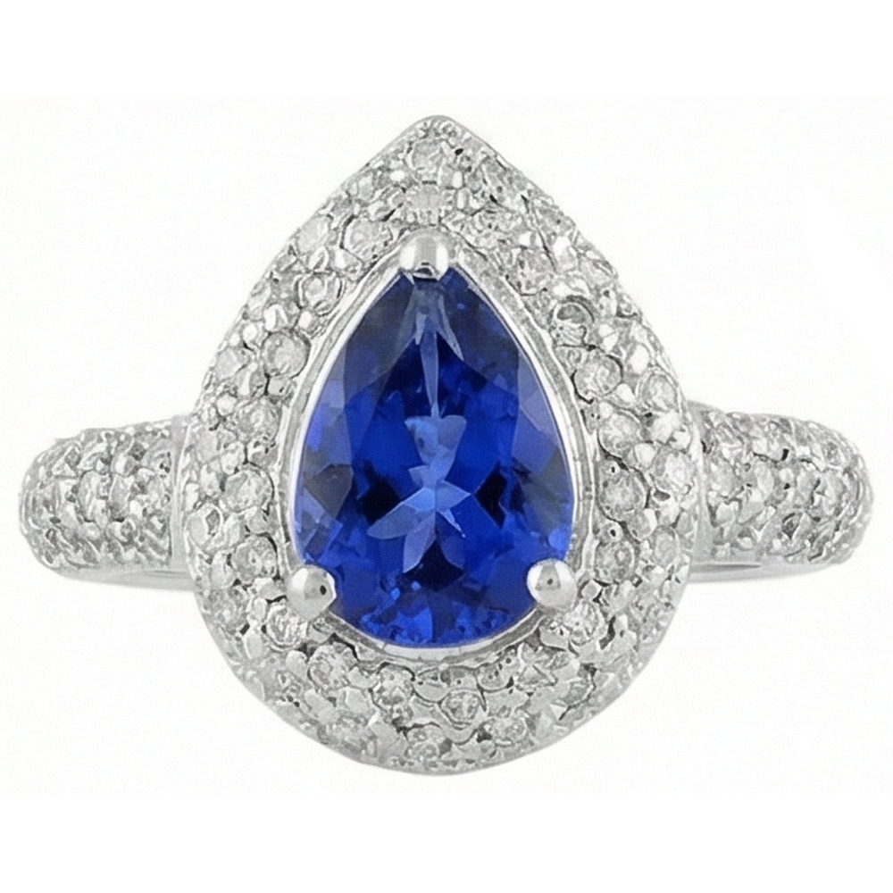 vero round tanzanite 4.40carati anello angolo laterale
