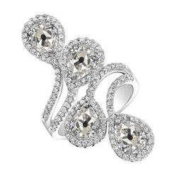 Pera Old Mine Cut Vero Diamond Ring Twisted Shank 5 Carati Gioielli Da Donna