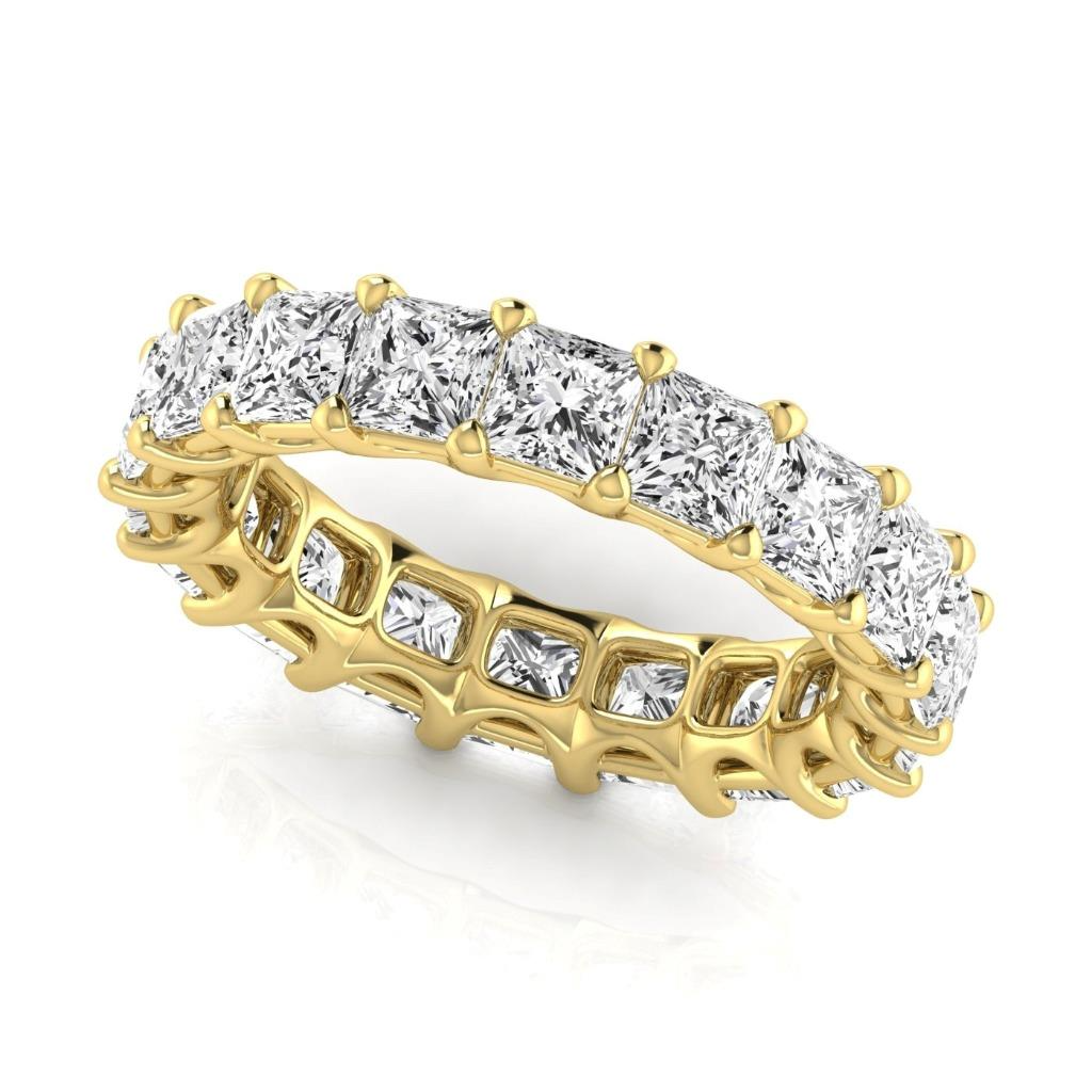 Eternity Band Oro Giallo 14K con Diamante Fine – vista laterale