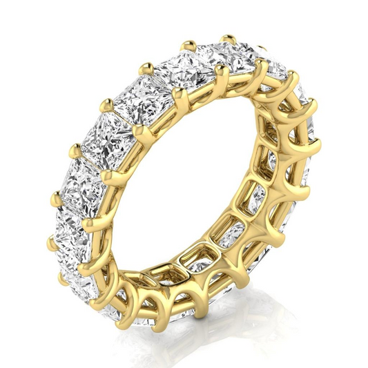 Diamante Fine Taglio Princess Eternity Band in Oro Giallo 14K – vista principale