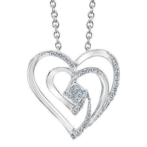 Principessa E Gioielli Con Ciondolo A Forma Di Cuore Con Vero Diamanti Rotondi 1.80 Carati