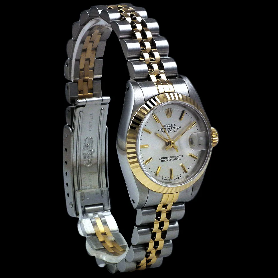 Quadrante bianco con quadrante Datejust Rolex Orologio da donna acciaio inossidabile e Rolex in oro