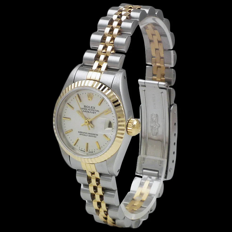 Quadrante bianco con quadrante Datejust Rolex Orologio da donna acciaio inossidabile e Rolex in oro