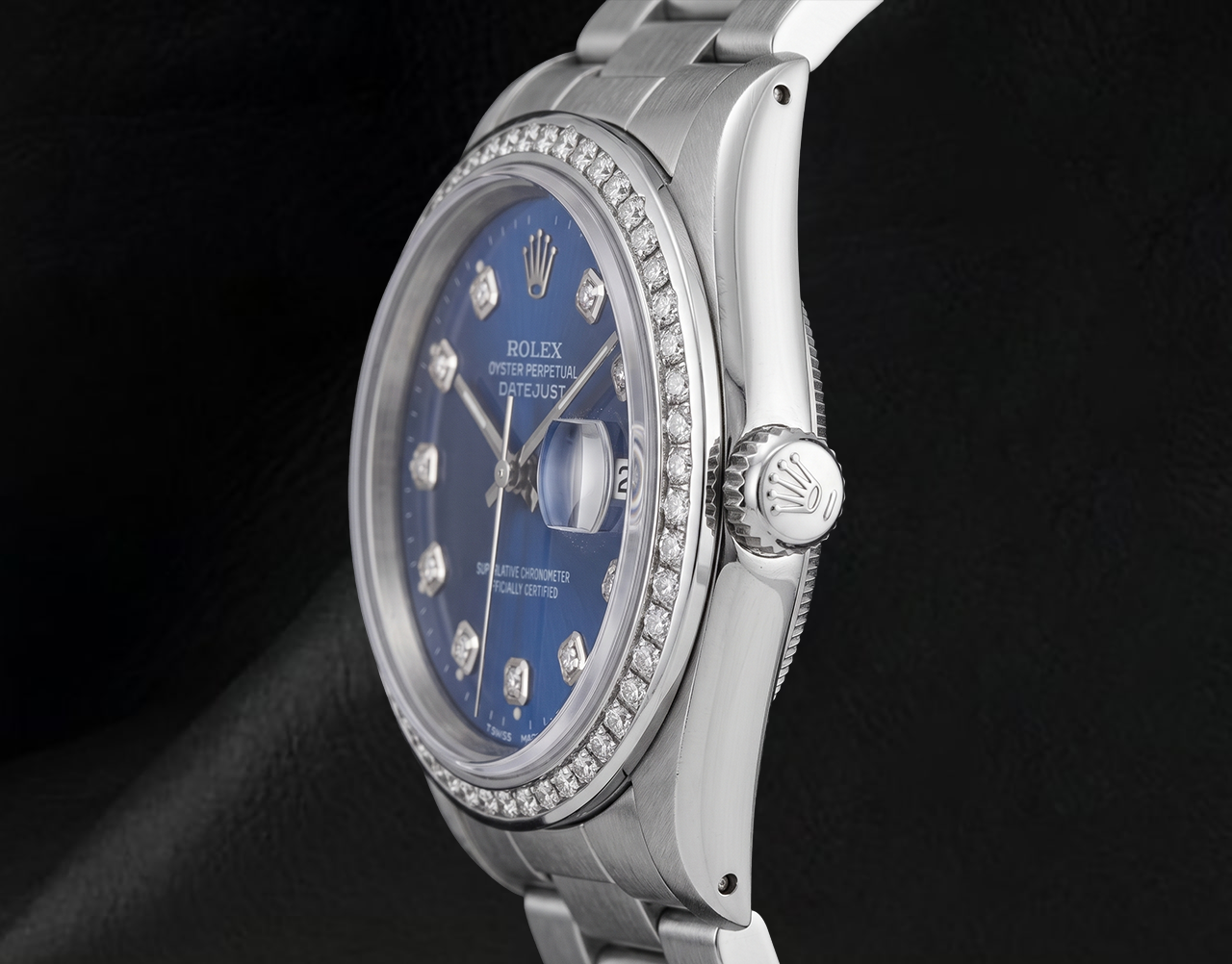 Quadrante con diamanti blu scintillanti, lunetta Datejust Rolex Orologio da uomo in acciaio inossidabile IMPOSTAZIONE RAPIDA