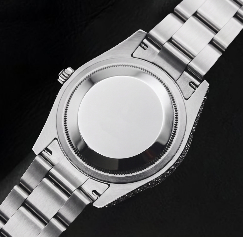 Quadrante con diamanti personalizzati e lunetta Orologio Rolex Datejust Bracciale da donna acciaio inossidabile
