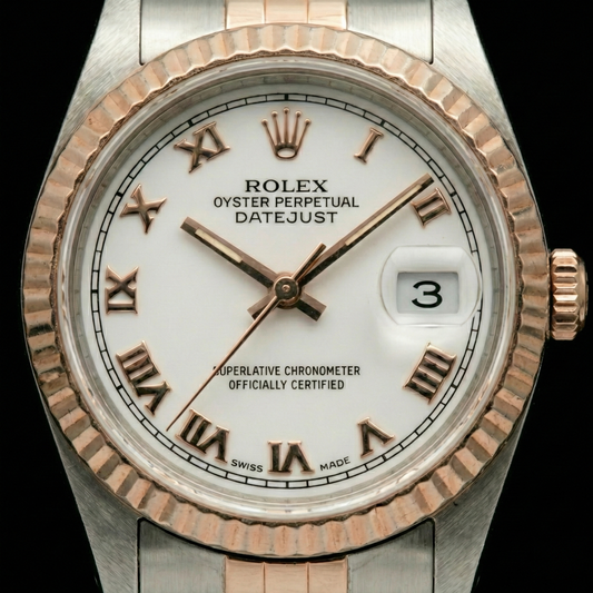 Quadrante romano bianco Rolex Datejust orologio da donna ostrica perpetua