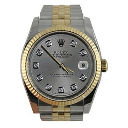 Quadrante Rolex da uomo Datejust Orologio Lunetta scanalata Acciaio inossidabile e oro Giubileo
