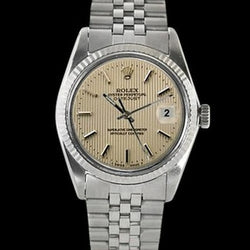 Quadrante Tapestry Stick Rolex Orologio da uomo Datejust Jubilee Ss Bracciale QUICK SET