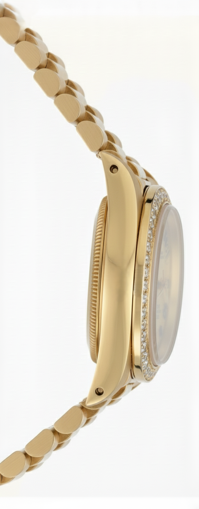 Quadrante arabo champagne Rolex Datejust Orologio in oro stile presidente con diamanti