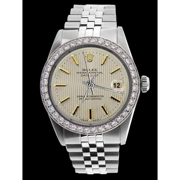 Quadrante bianco a bastoncino Orologio da uomo Rolex Bracciale in acciaio inossidabile Lunetta 