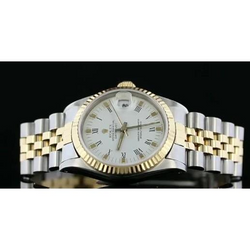 Quadrante bianco con cinturino Rolex giubileo, orologio Datejust, oro, acciaio inossidabile