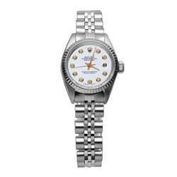 Quadrante bianco con diamanti Rolex perpetua in acciaio inossidabile Orologio da donna Datejust