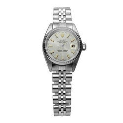 Quadrante bianco con quadrante Rolex Date Just acciaio inossidabile Orologio con lunetta scanalata Datejust