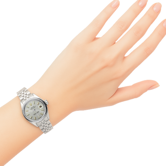Quadrante bianco con quadrante Rolex Date Just acciaio inossidabile Orologio con lunetta scanalata Datejust