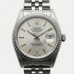 Quadrante bianco con quadrante Rolex Date Just acciaio inossidabile Orologio con lunetta scanalata Datejust
