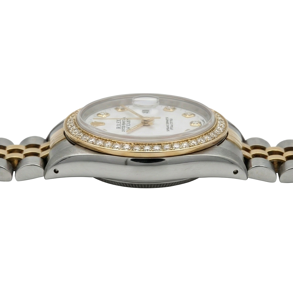 Quadrante bianco, lunetta, orologio da donna Rolex Datejust giubileo in acciaio inossidabile e oro