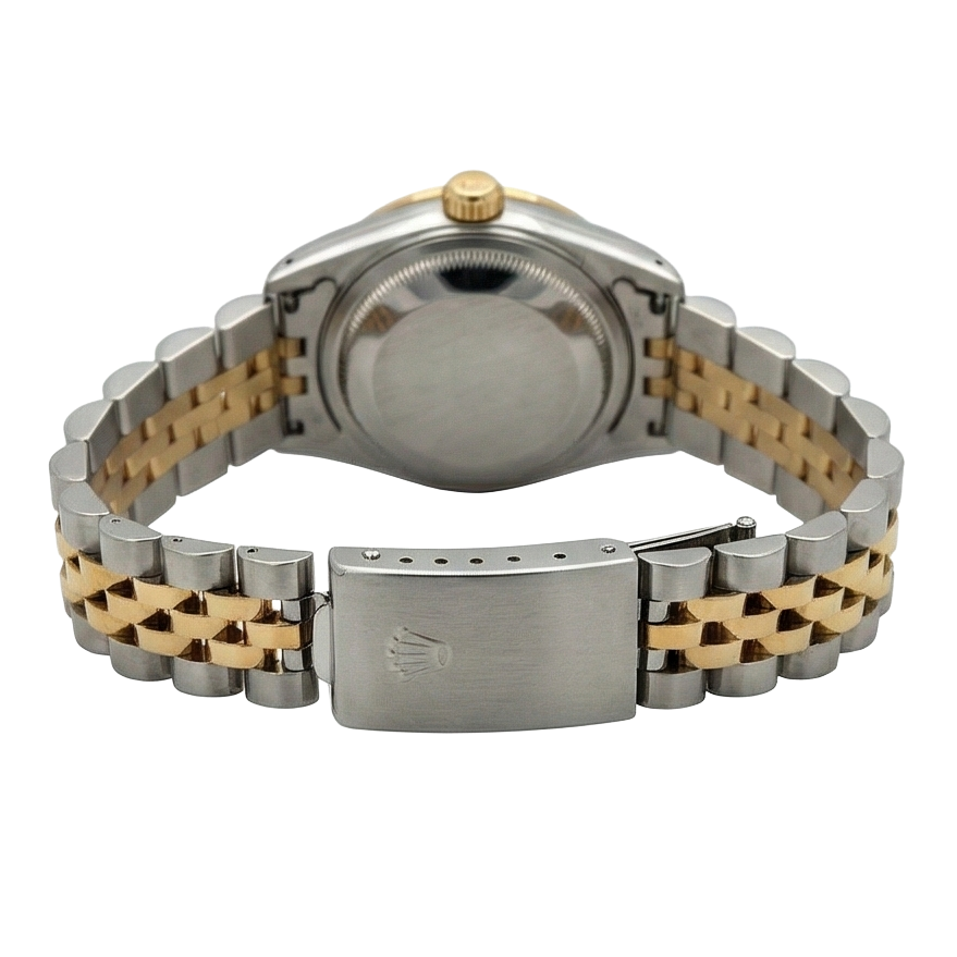Quadrante bianco, lunetta, orologio da donna Rolex Datejust giubileo in acciaio inossidabile e oro