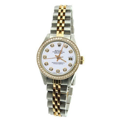 Quadrante bianco, lunetta, orologio da donna Rolex Datejust giubileo in acciaio inossidabile e oro