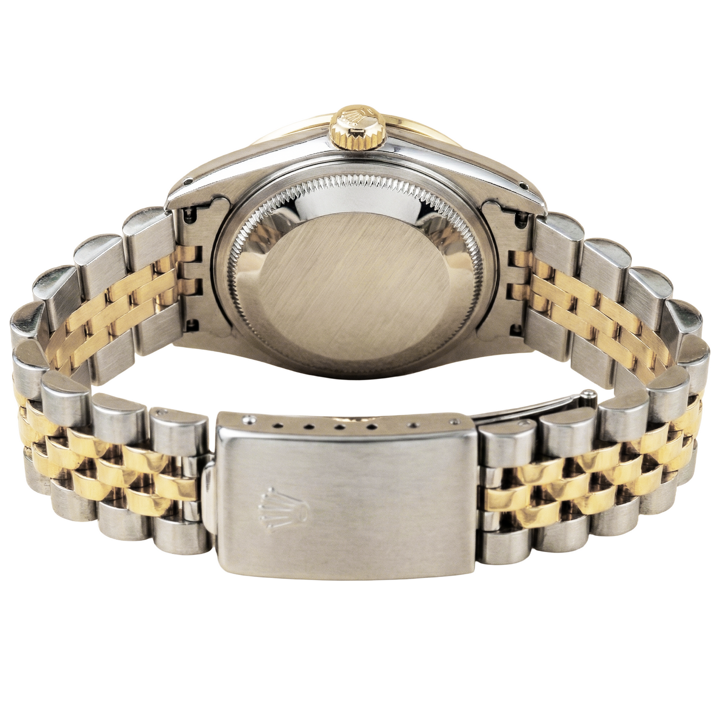 Quadrante bianco romano con lunetta in diamanti Rolex Date Orologio da donna bicolore Giubileo