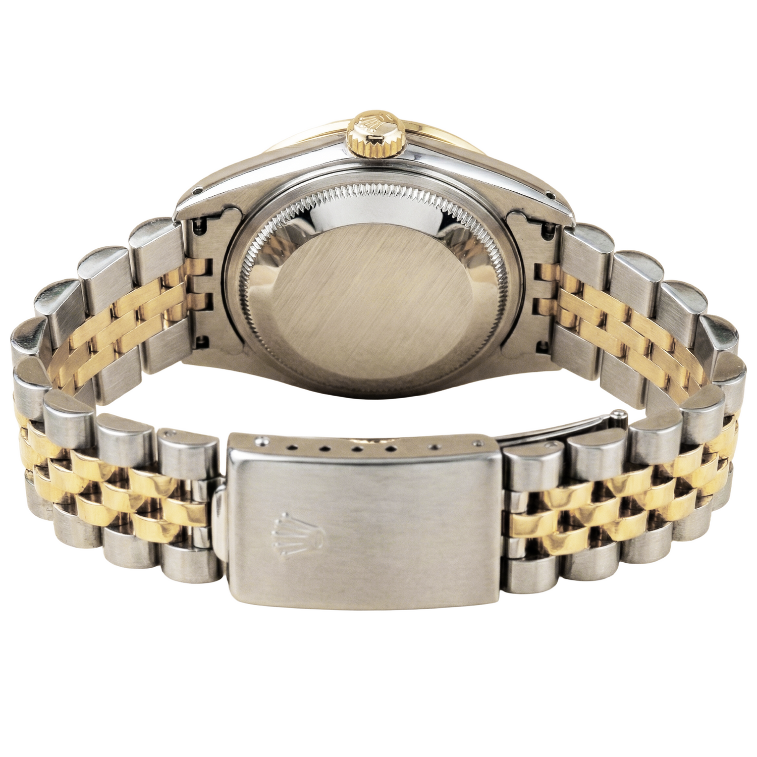 Quadrante bianco romano con lunetta in diamanti Rolex Date Orologio da donna bicolore Giubileo