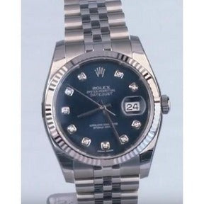 Quadrante blu Diamanti personalizzati Orologio Rolex Uomo Date 