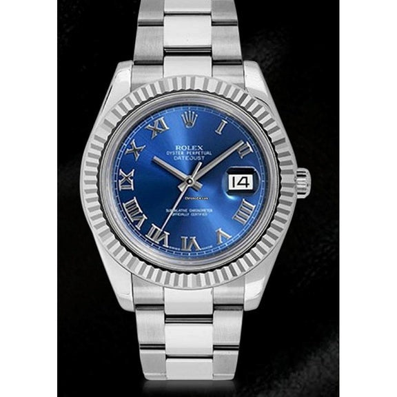 Quadrante blu Rolex Datejust Ii 41 mm orologio da uomo 