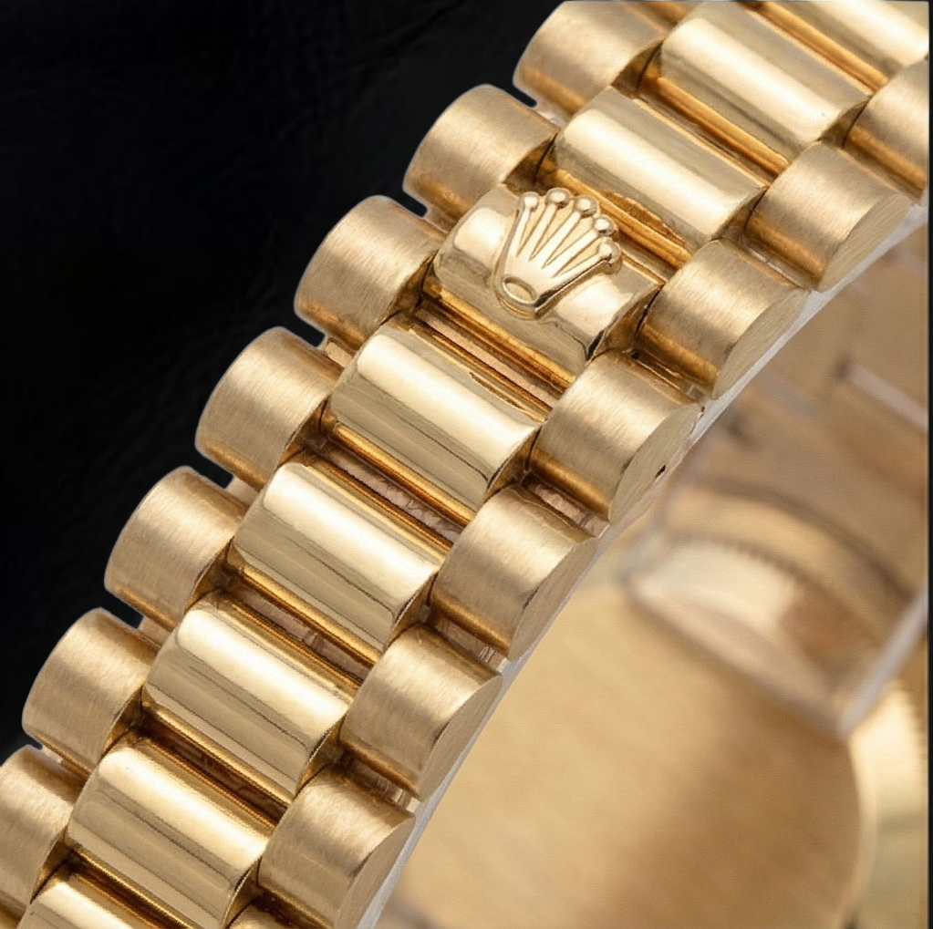 Quadrante con diamanti Rolex Orologio presidenziale in oro Quadrante spazzolato champagne