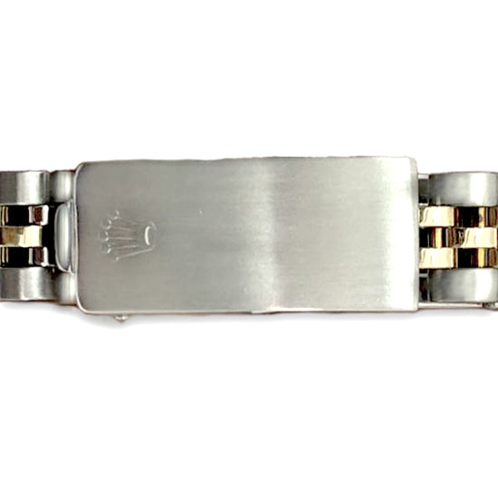 Quadrante con diamanti blu e lunetta Orologio da donna Rolex Date Just Acciaio inossidabile e oro