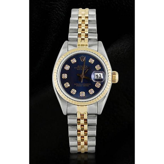 Quadrante con diamanti blu