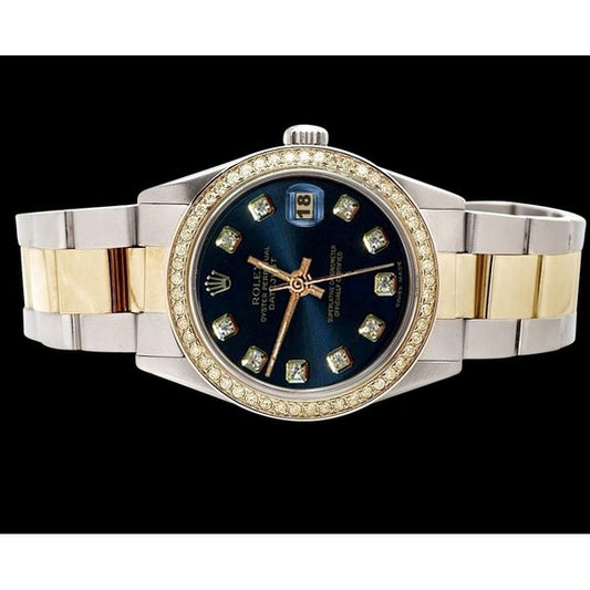 Quadrante con diamanti blu perpetuo