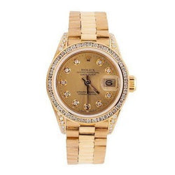 Quadrante con diamanti champagne, lunetta, orologio Rolex Datejust stile presidenziale