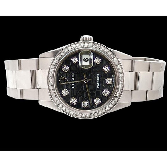 Quadrante con diamanti e lunetta Orologio Rolex Bracciale 