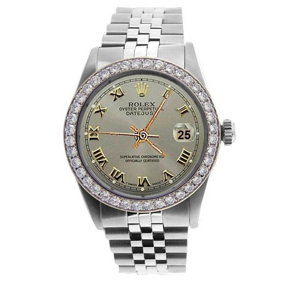 Quadrante grigio romano Acciaio inossidabile Bracciale
