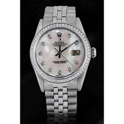 Quadrante in madreperla con diamanti e lunetta Orologio da uomo Rolex Datejust in acciaio inossidabile SET RAPIDO