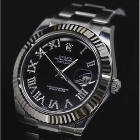 Quadrante nero con diamanti Rolex Datejust Ii Orologio da uomo
