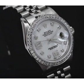 Quadrante personalizzato con lunetta in diamanti Rolex Datejust 