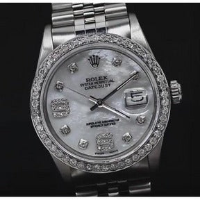 Quadrante personalizzato con lunetta in diamanti Rolex Datejust Orologio da uomo Bracciale in acciaio inossidabile 
