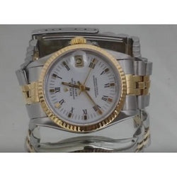 Quadrante romano bianco Orologio Rolex Datejust Bracciale in acciaio inossidabile e oro