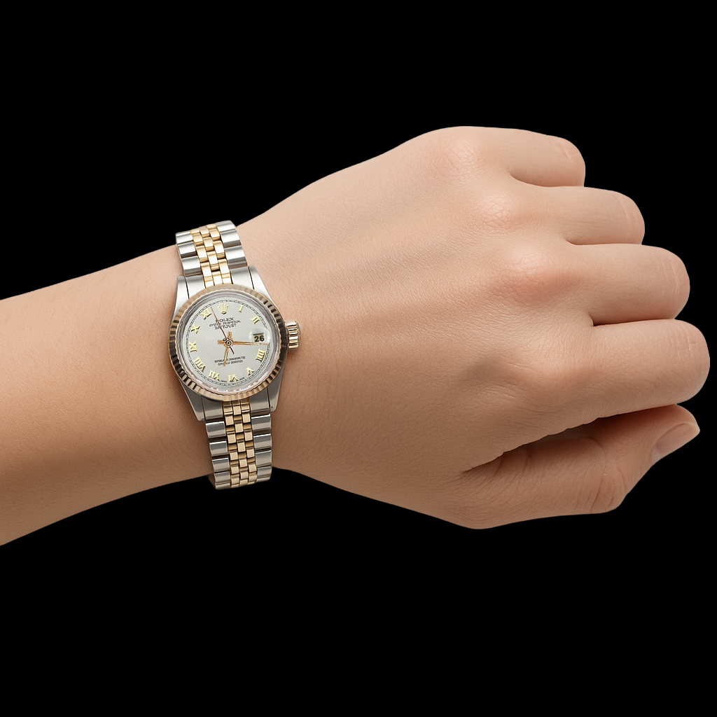 Quadrante romano bianco Rolex Datejust orologio da donna ostrica perpetua