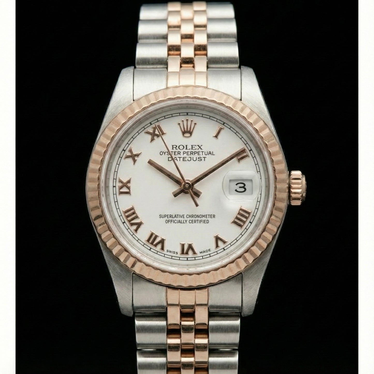 Quadrante romano bianco Rolex Datejust orologio da donna ostrica perpetua
