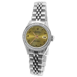 Quadrante arabo Orologio Rolex Datejust Lunetta con diamanti Bracciale in acciaio inossidabile giubileo