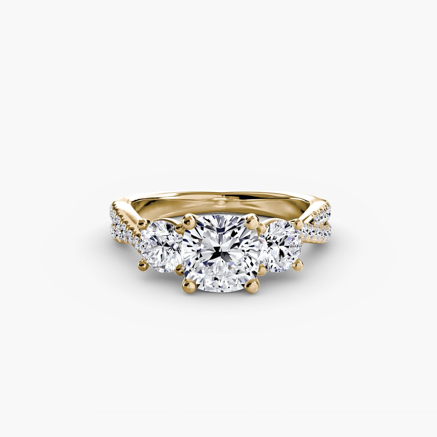 Diamante Taglio Rotondo Setting in Gold – vista laterale