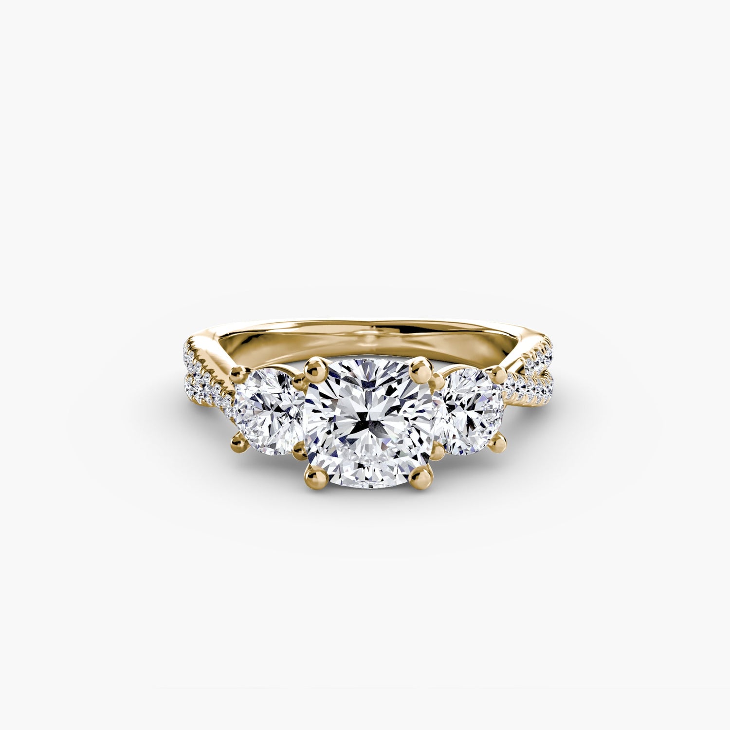 Diamante Taglio Rotondo Setting in Gold – vista laterale