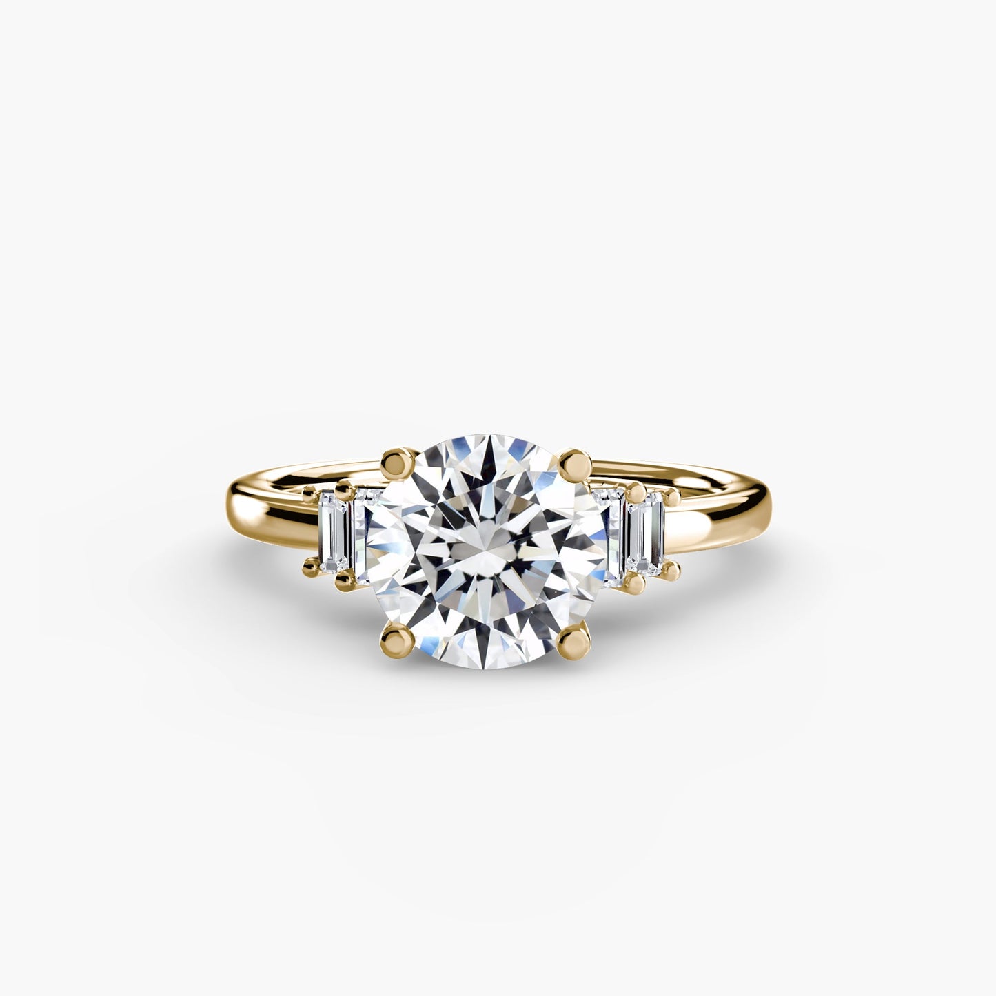 Taglio Brillante Diamante anello in Gold – vista frontale