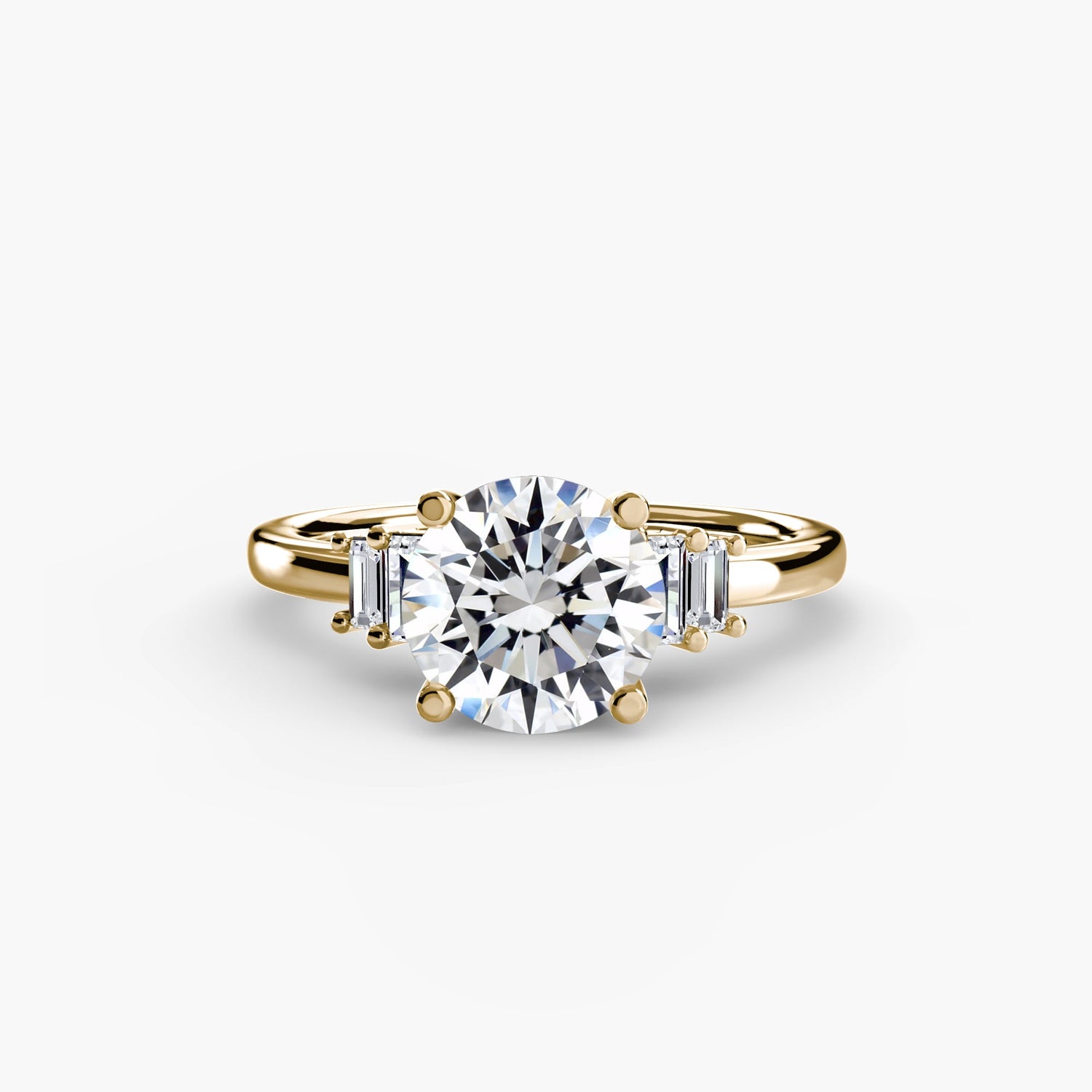 Taglio Brillante Diamante anello in Gold – vista frontale