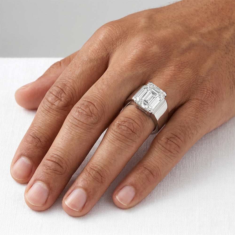 Radioso Certificato IGI Diamante Fine Anello Uomo – 4 carati Oro