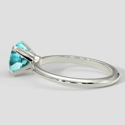 Raro anello solitario con tormalina Paraiba